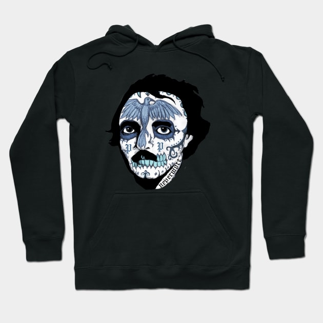 Edgar Allan Sugar Skull Hoodie by LVBart